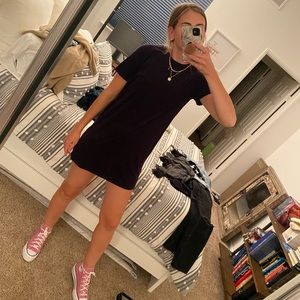 Suede T shirt dress